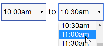 image of time options